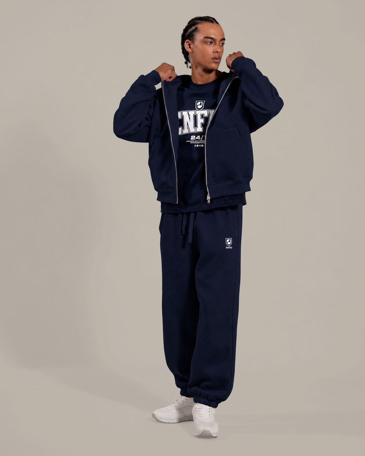 ENFAF Club™ Jogger oversize algodón premium navy