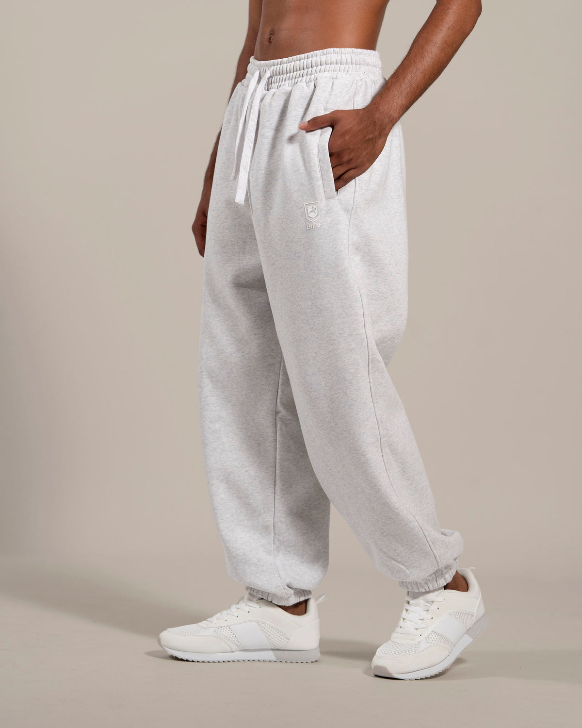 ENFAF Club™ Jogger oversize algodón premium gris vigoré