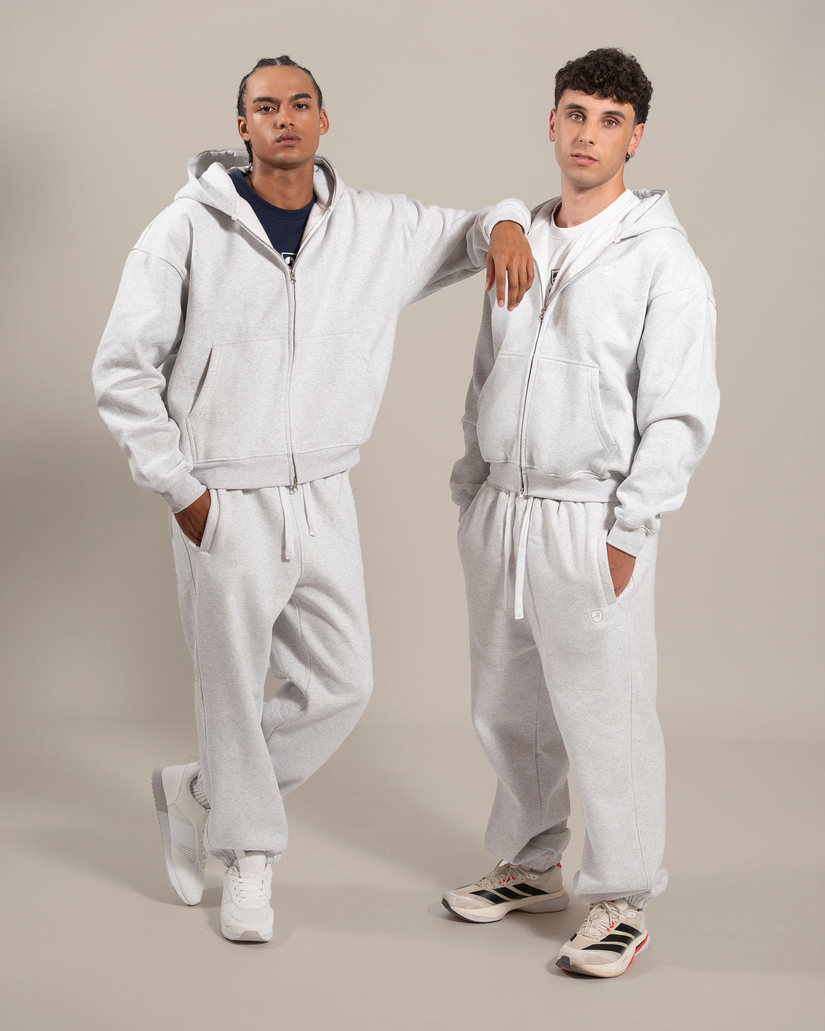 ENFAF Club™ Jogger oversize algodón premium gris vigoré