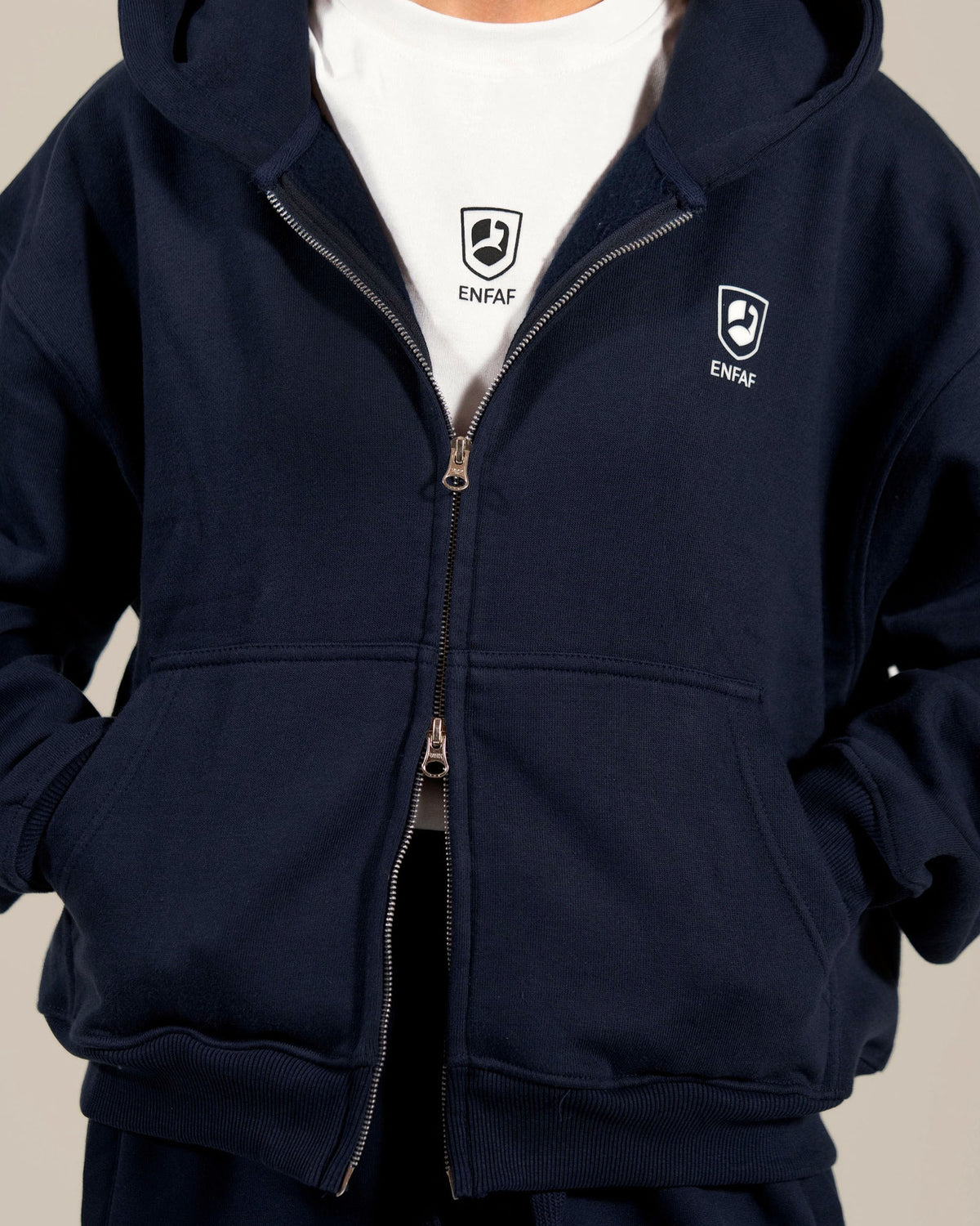 ENFAF Club™ Hoodie oversize algodón premium navy