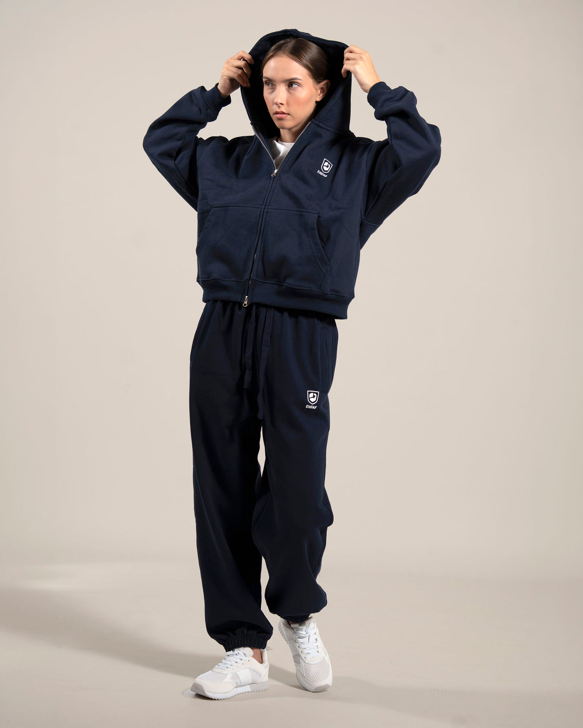 ENFAF Club™ Hoodie oversize algodón premium navy