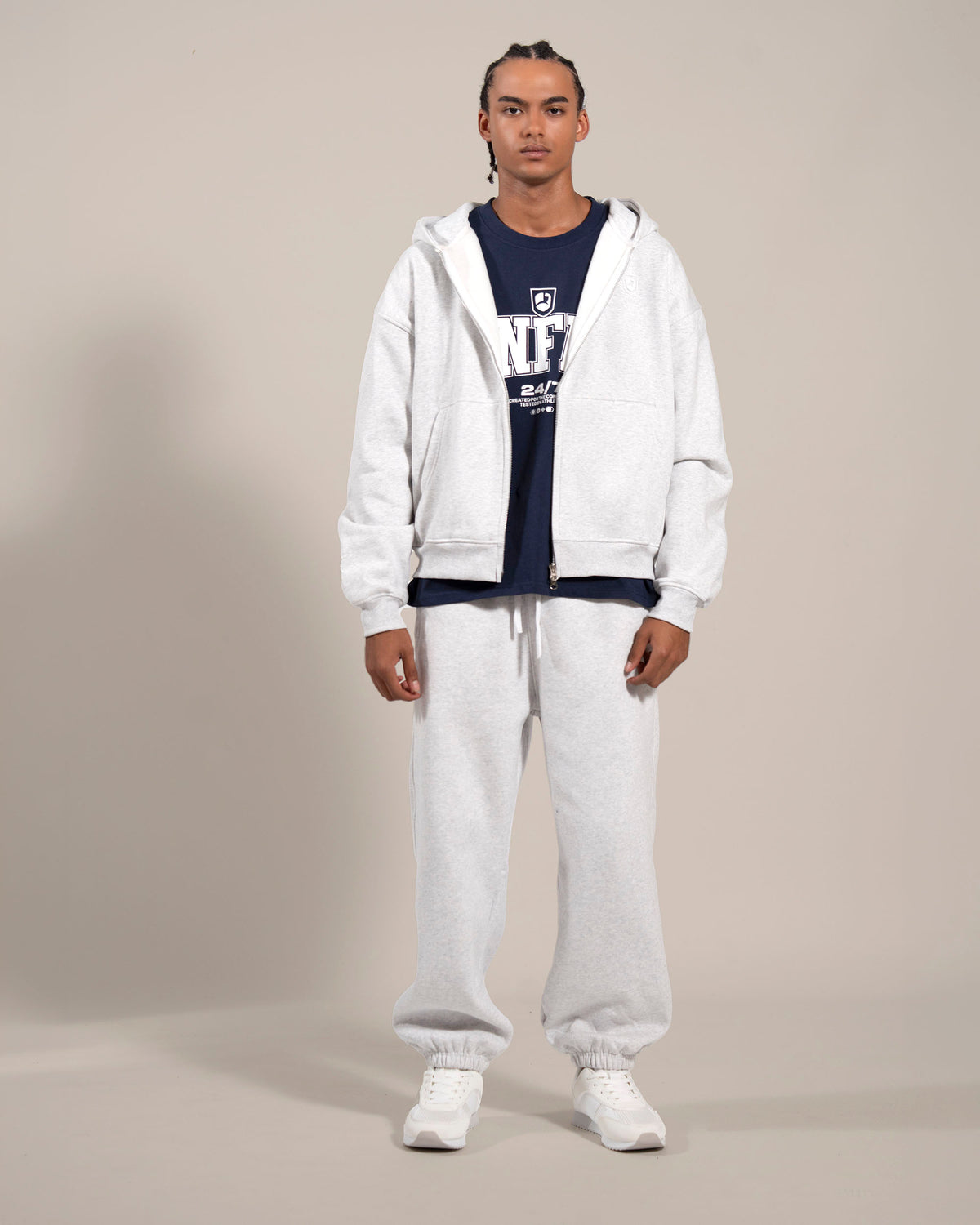 ENFAF Club™ Hoodie oversize algodón premium gris vigoré