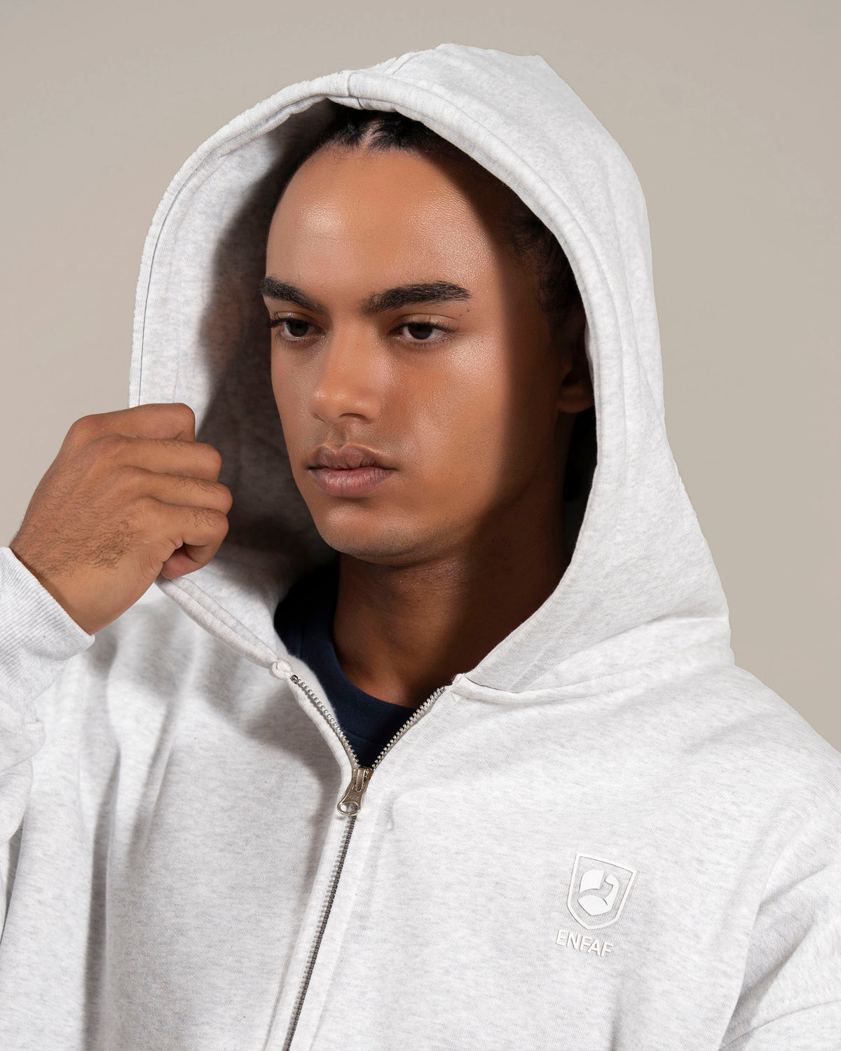 ENFAF Club™ Hoodie oversize algodón premium gris vigoré