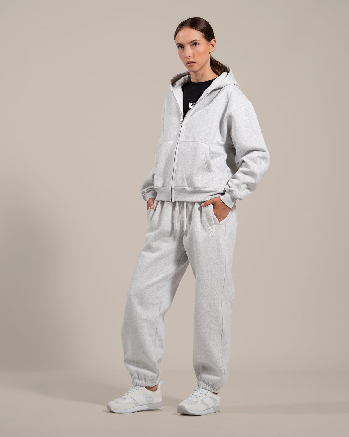 ENFAF Club™ Hoodie oversize algodón premium gris vigoré
