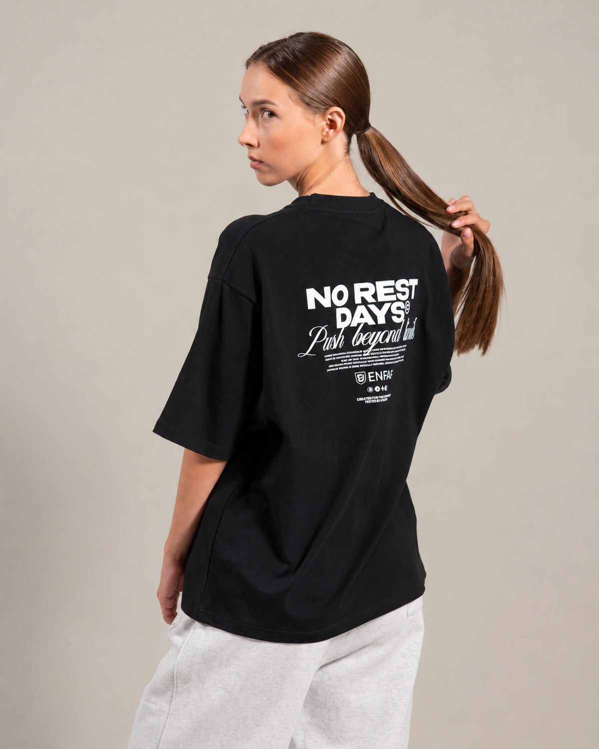 No Rest Days Camiseta oversize gym negra