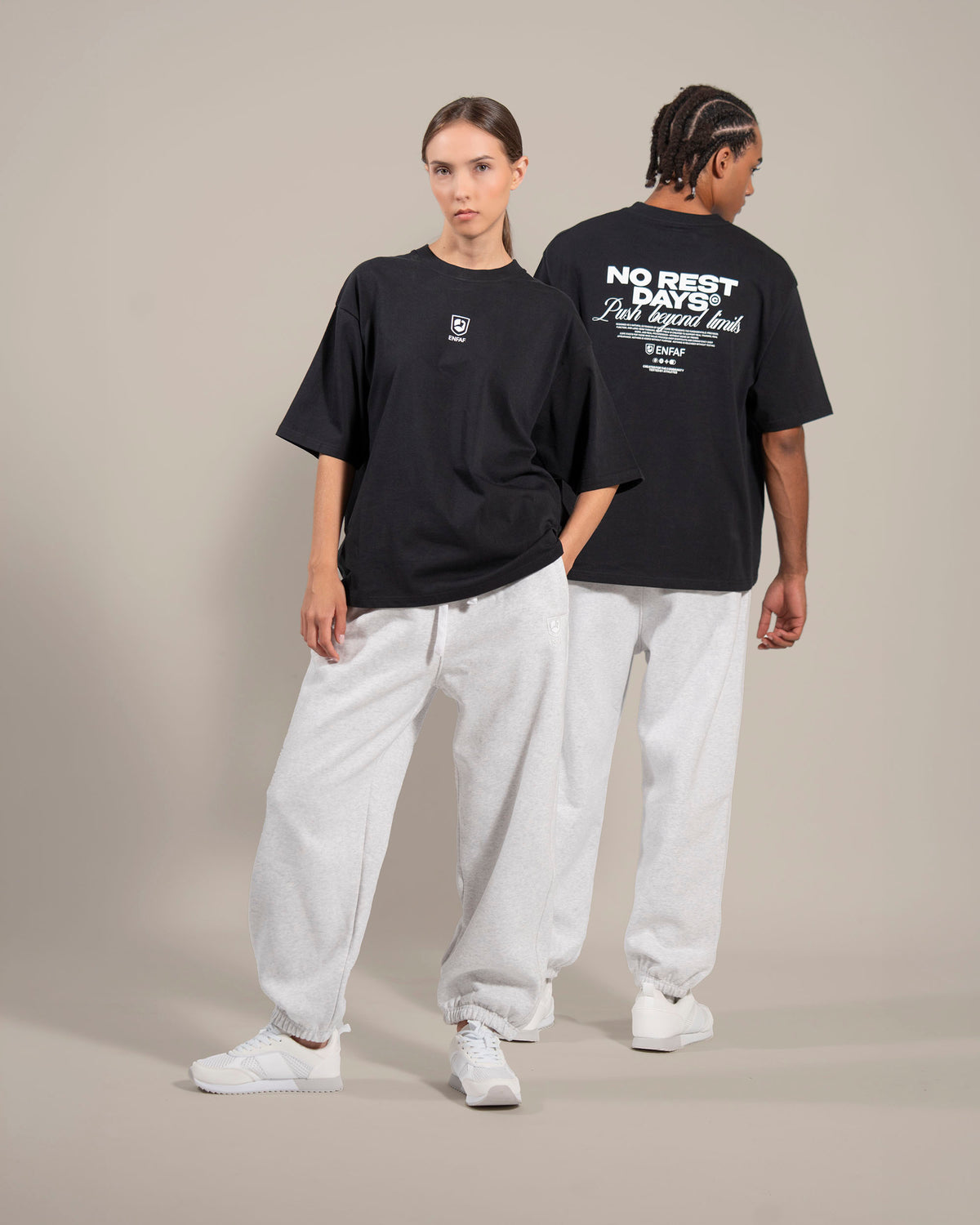 No Rest Days Camiseta oversize gym negra
