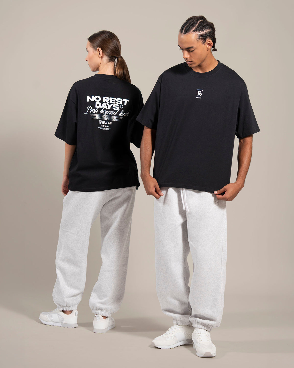 No Rest Days Camiseta oversize gym negra