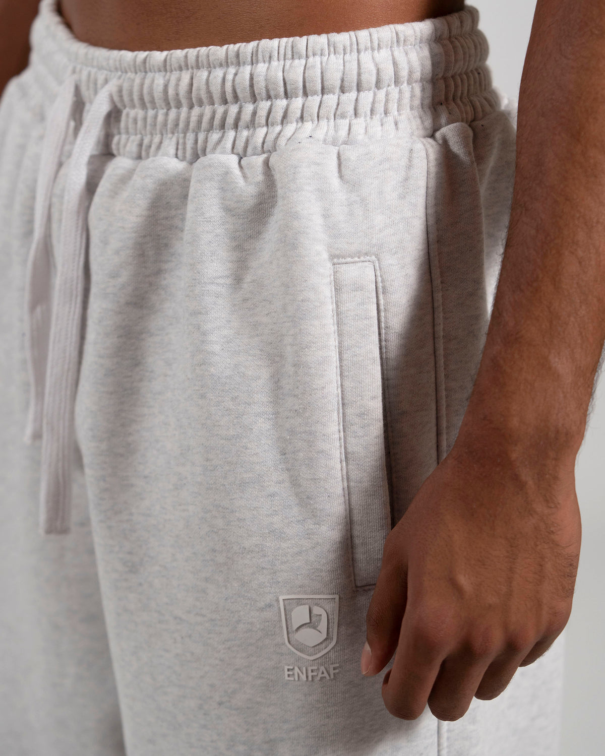 ENFAF Club™  Jogger oversize algodón premium gris vigoré
