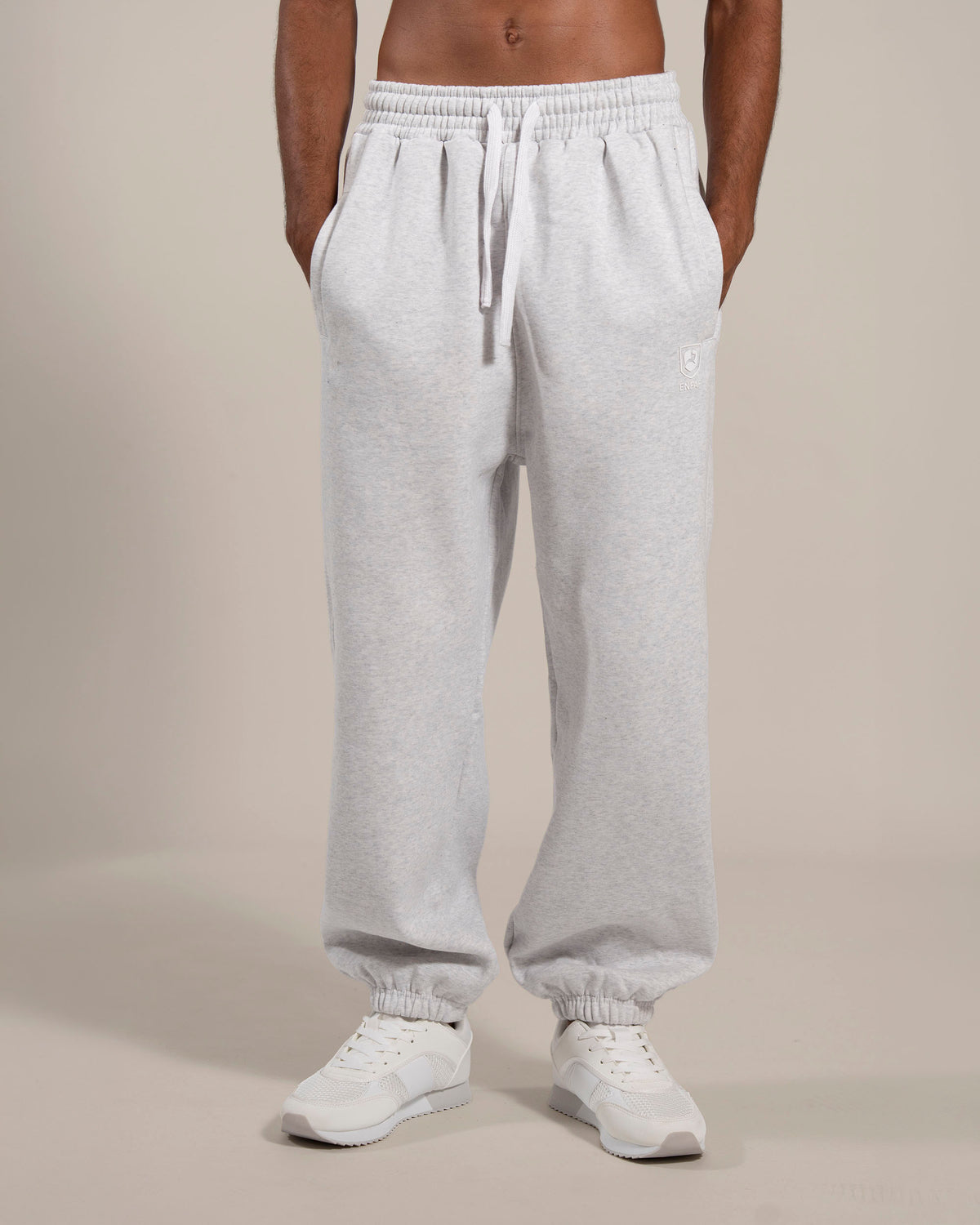 ENFAF Club™  Jogger oversize algodón premium gris vigoré