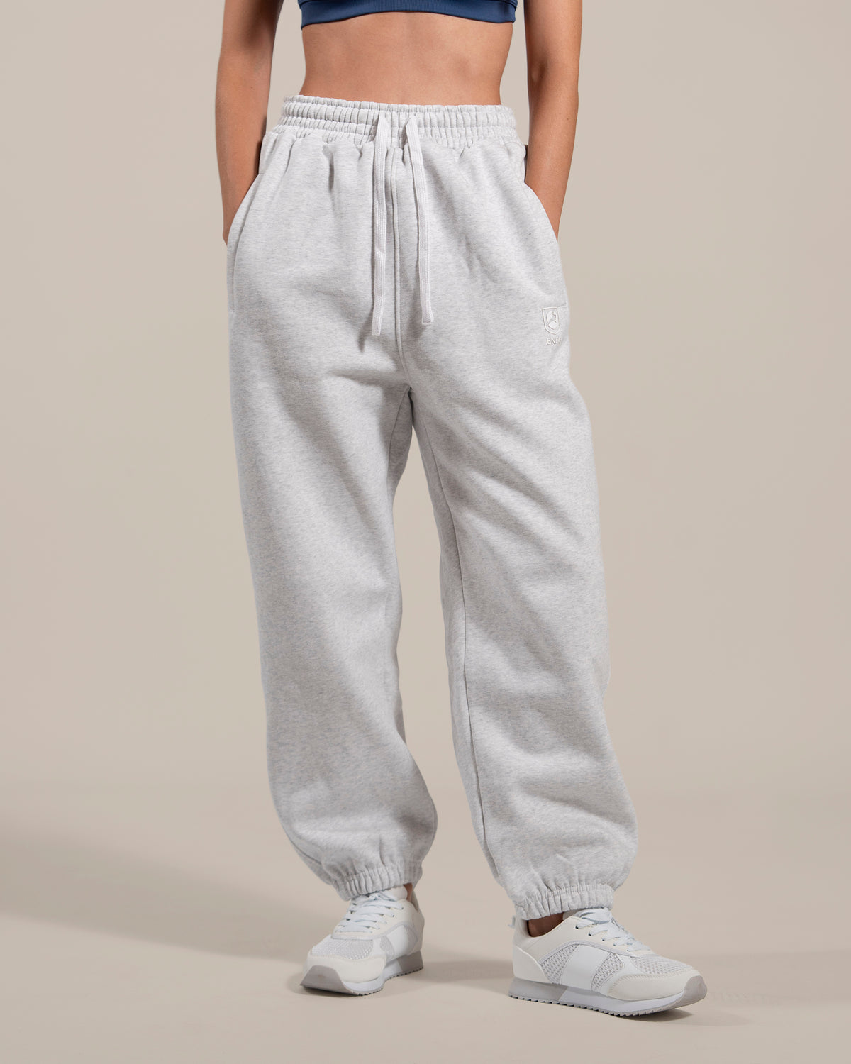 ENFAF Club™  Jogger oversize algodón premium gris vigoré