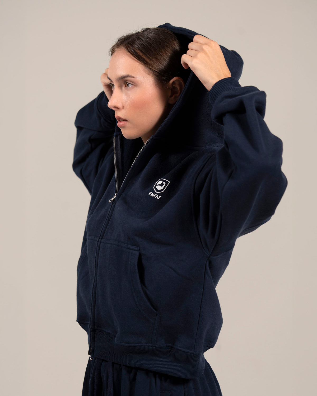 ENFAF Club™  Hoodie oversize algodón premium navy