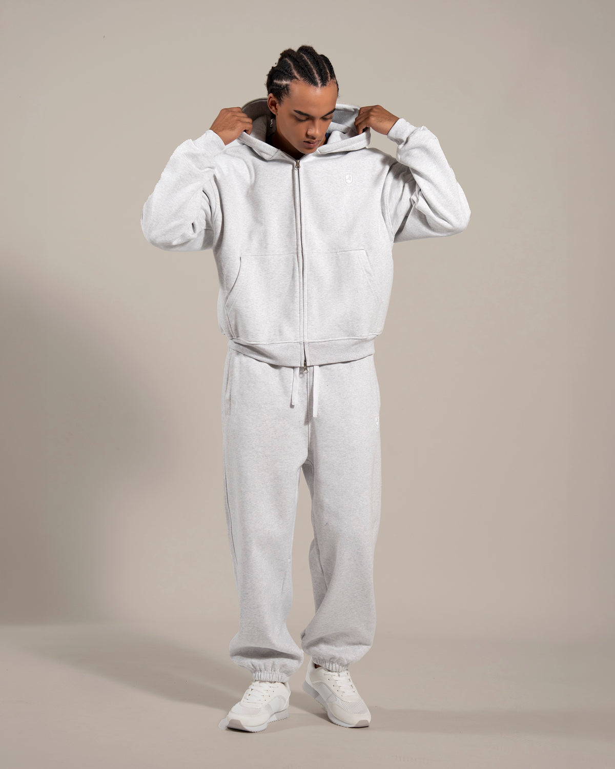ENFAF Club™ Hoodie oversize algodón premium gris vigoré