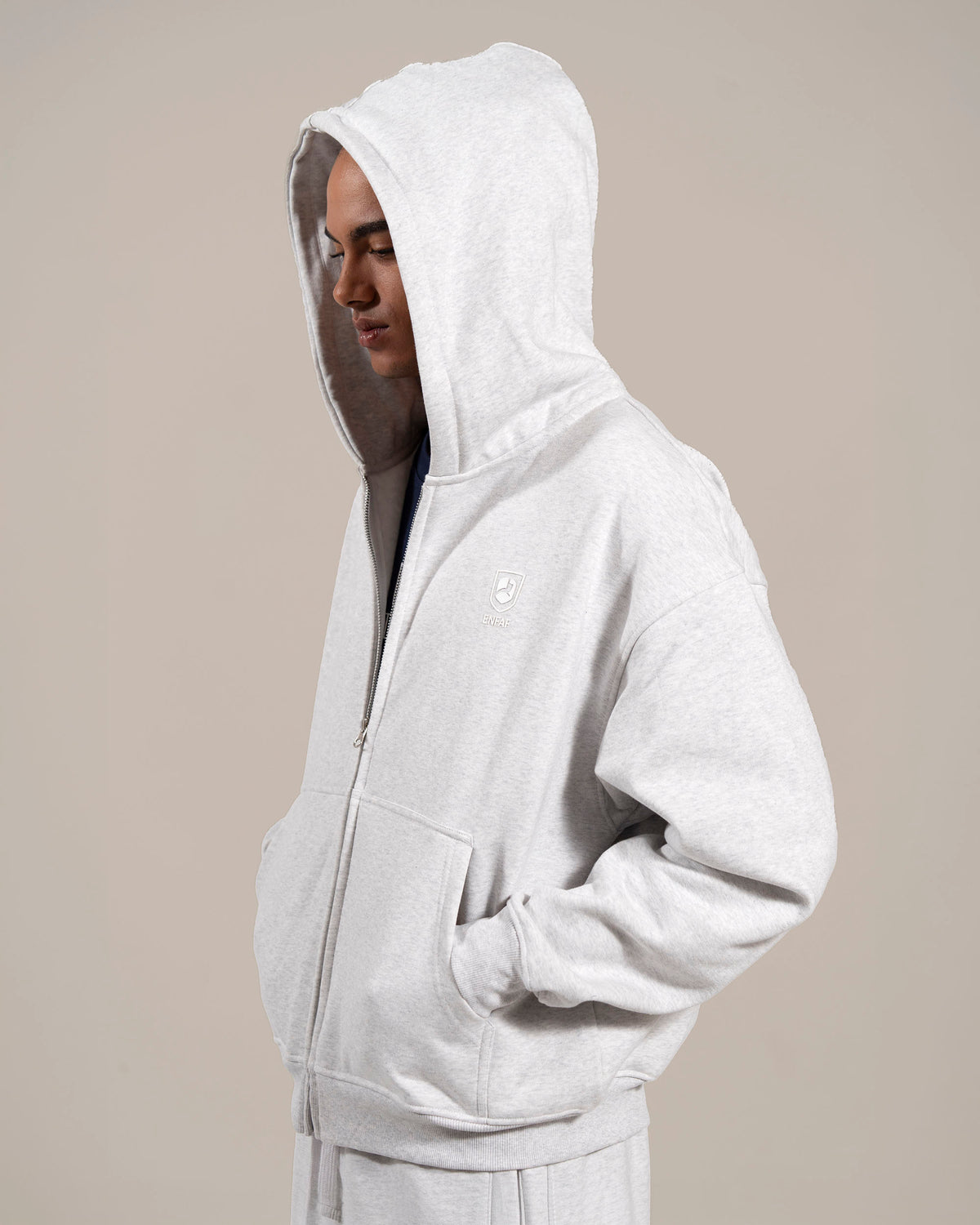 ENFAF Club™ Hoodie oversize algodón premium gris vigoré
