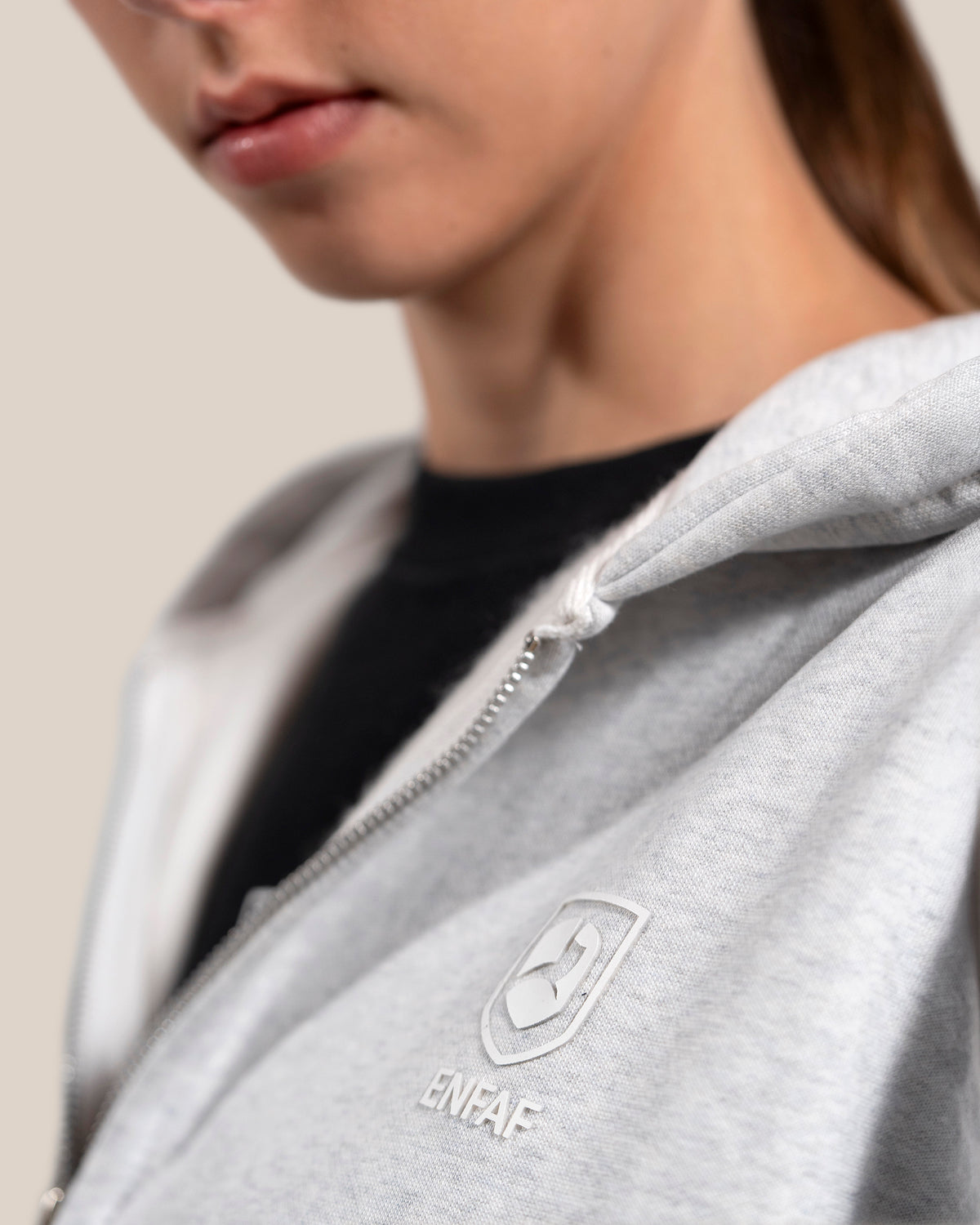 ENFAF Club™ Hoodie oversize algodón premium gris vigoré